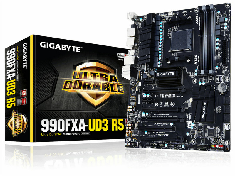 Gigabyte GA-990FXA-UD3 R5 AMD 990FX Buchse AM3 ATX Motherboard