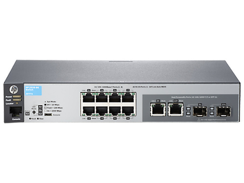 Hewlett Packard Enterprise Aruba 2530-8G Управляемый L2 Gigabit Ethernet (10/100/1000) 1U Серый