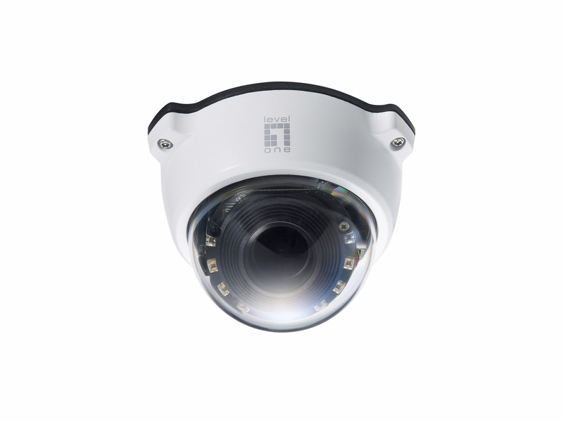 LevelOne PTZ Dome Network Camera, 2-Megapixel, 802.3af PoE, Day & Night, IR LEDs, 3x Optical Zoom, WDR, Outdoor