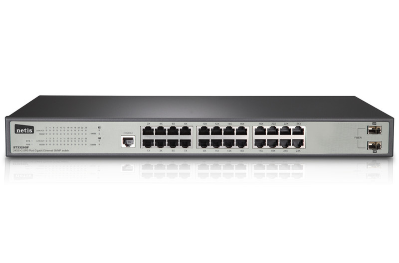 Netis System ST3326GF gemanaged Gigabit Ethernet (10/100/1000) Schwarz Netzwerk-Switch