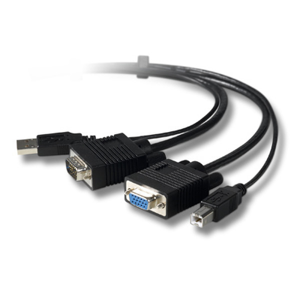 Belkin F1DN10XU 1.8m 1.8m Black KVM cable