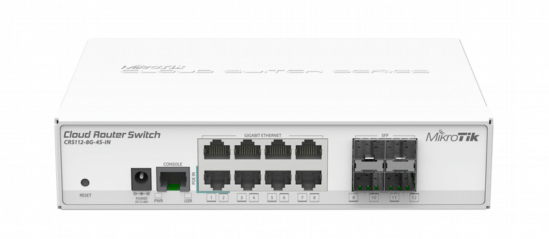 Mikrotik CRS112-8G-4S-IN L3 Gigabit Ethernet (10/100/1000) Energie Über Ethernet (PoE) Unterstützung Weiß Netzwerk-Switch