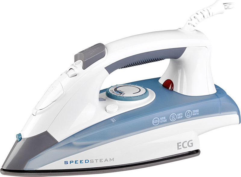 ECG NZ 190 Steam iron 2000W Blue,Grey,White iron