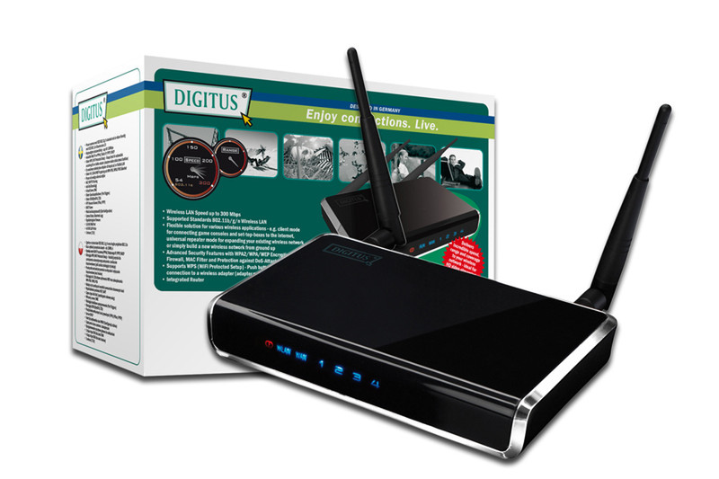 Digitus DN-7059-1 Black wireless router