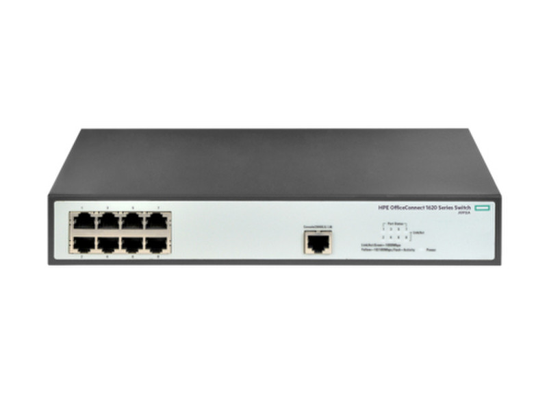 Hewlett Packard Enterprise OfficeConnect 1620 8G Управляемый L2 Gigabit Ethernet (10/100/1000) 1U Серый