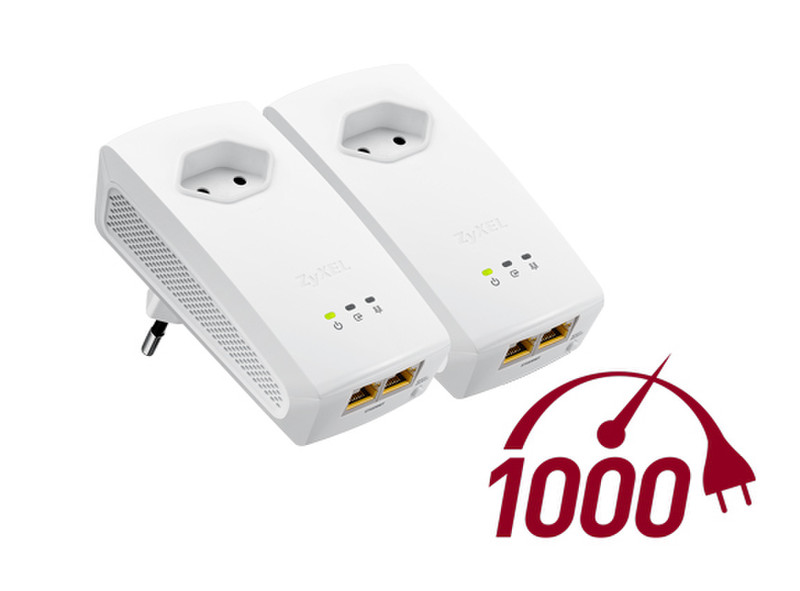 ZyXEL PLA5256 Starter Kit 1000Mbit/s Ethernet LAN White 2pc(s) PowerLine network adapter
