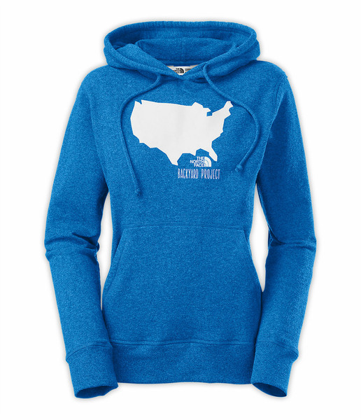 The North Face Women's Backyard Usa Pullover Hoodie M Cotton,Polyester Blue
