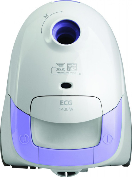 ECG VP 2141 S Drum vacuum cleaner 1.6L 1400W Grey,Purple,White