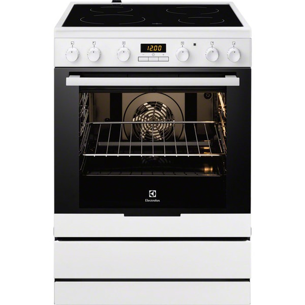 Electrolux EKC6430AOW Freestanding Ceramic hob A Black,White cooker