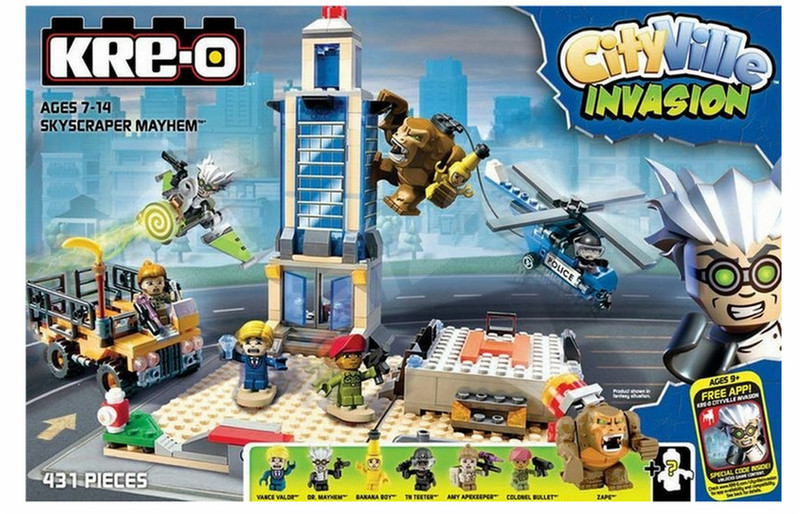 Hasbro Kre-O CityVille Invasion Skyscraper Mayhem Construction Set 431pc(s)