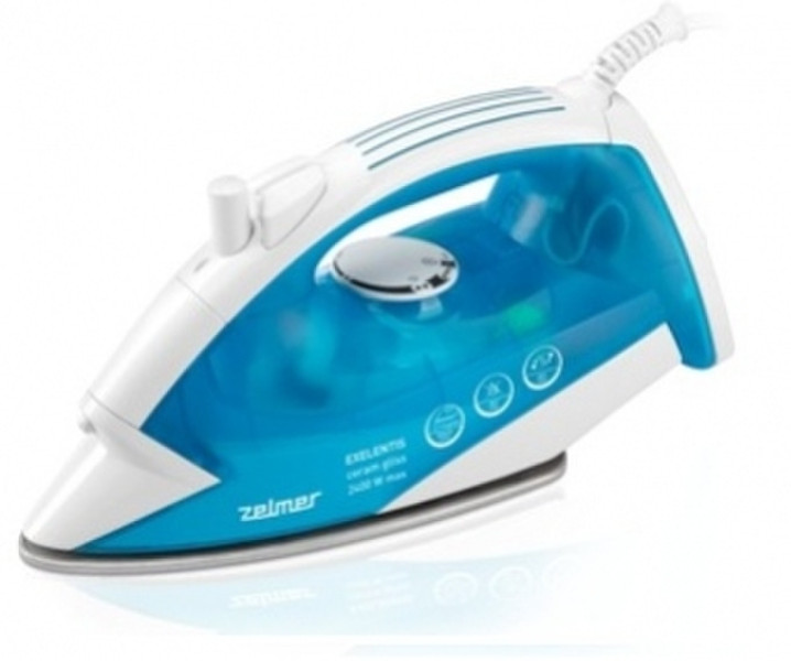 Zelmer ZIR10300 Dry & Steam iron Ceramic soleplate 2400W Blue,White iron