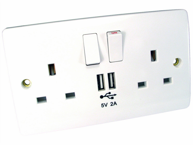 Cables Direct UT-86USB White socket-outlet