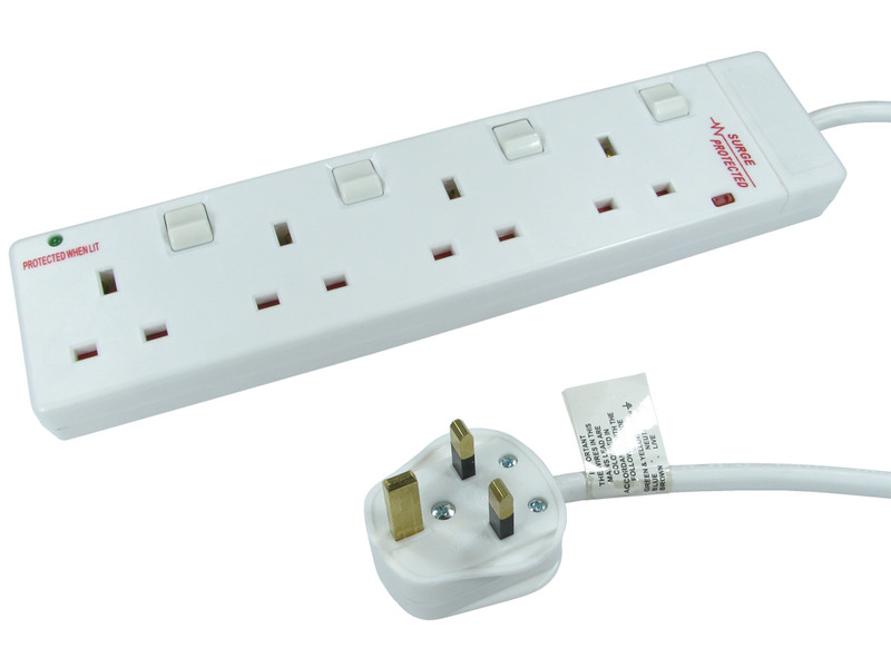 Cables Direct RB-02-4GANGSW 4AC outlet(s) 2m White surge protector