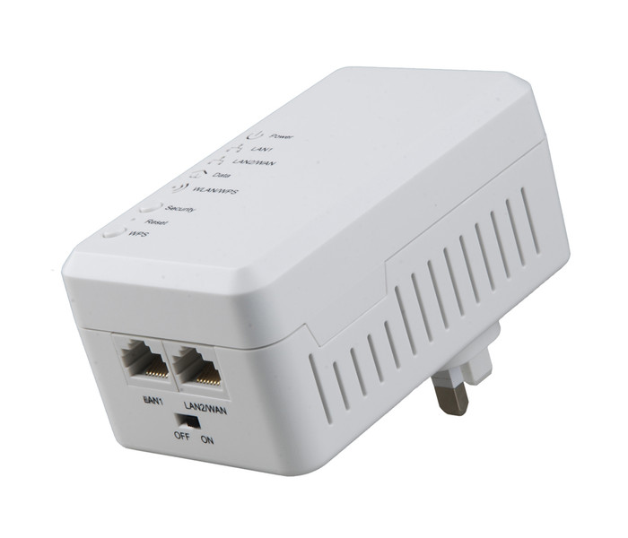 Cables Direct NLHP-555W 500Mbit/s Eingebauter Ethernet-Anschluss WLAN Weiß 1Stück(e) PowerLine Netzwerkadapter