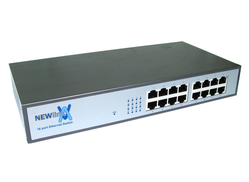 Cables Direct NLHUB-916COMPACT Неуправляемый Fast Ethernet (10/100) 1U Серый