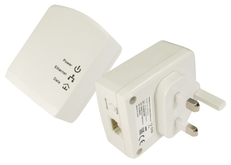 Cables Direct NLHP-555MINIDL 500Mbit/s Ethernet LAN White 2pc(s) PowerLine network adapter