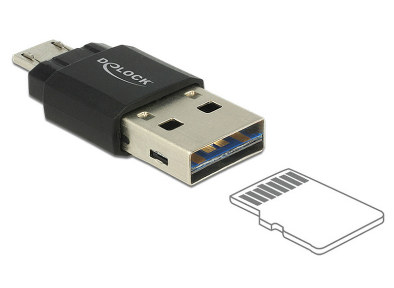 DeLOCK 91735 Micro-USB Schwarz Kartenleser