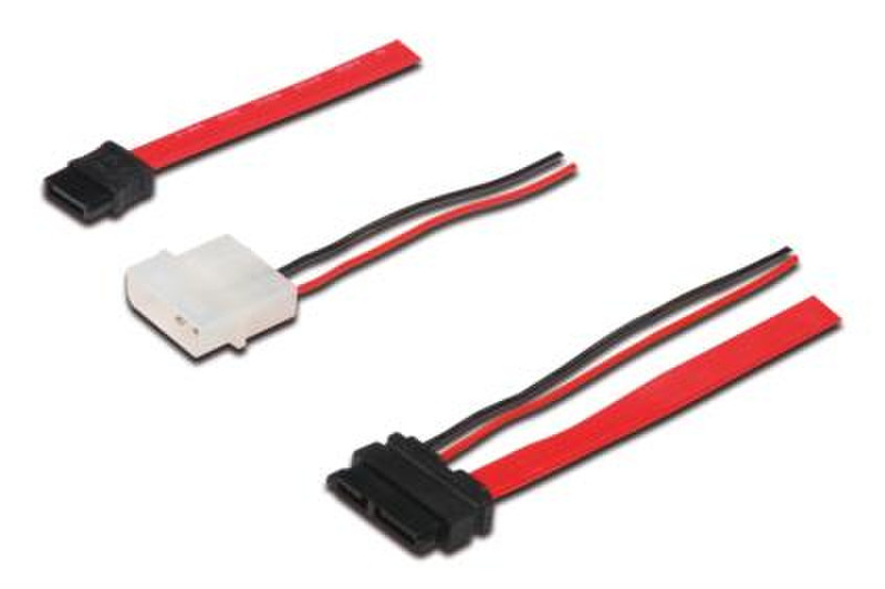 ASSMANN Electronic SATA - SATA+4pin, 0.5m 0.5m SATA 13-pin SATA 22-pin + 4-pin Molex Schwarz, Rot, Weiß SATA-Kabel