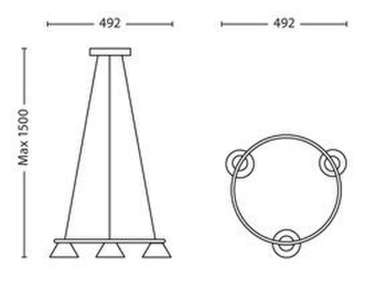 Philips myLiving 360370616 Hard mount 4.5W LED Cream suspension lighting