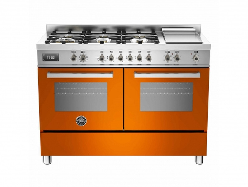 Bertazzoni PRO120 6G MFE D AR T Freestanding Combi hob A Orange,Stainless steel cooker