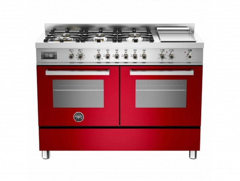 Bertazzoni PRO120 6G MFE D RO T Freestanding Combi hob A Red,Stainless steel cooker