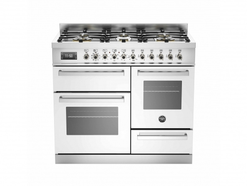 Bertazzoni PRO100 6 MFE T BI T Отдельностоящий Gas hob A Нержавеющая сталь, Белый кухонная плита