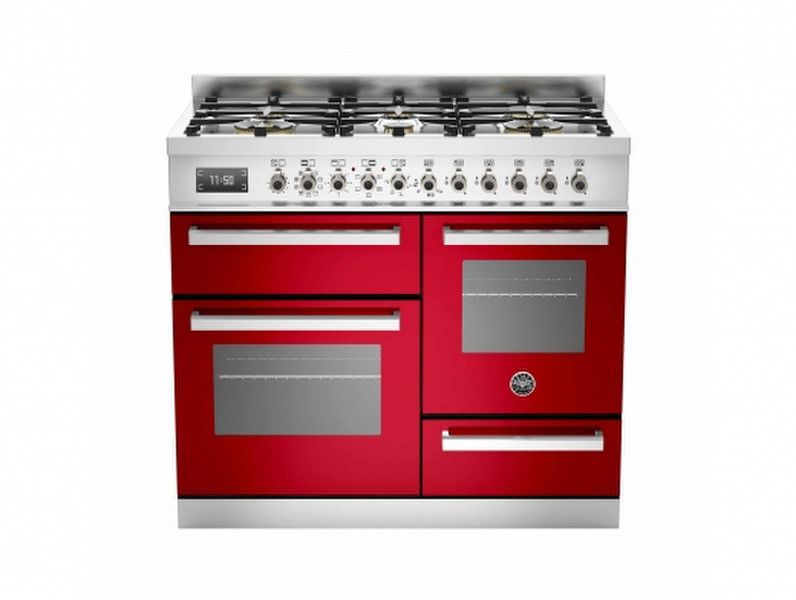 Bertazzoni PRO100 6 MFE T RO T Отдельностоящий Gas hob A Красный, Нержавеющая сталь кухонная плита