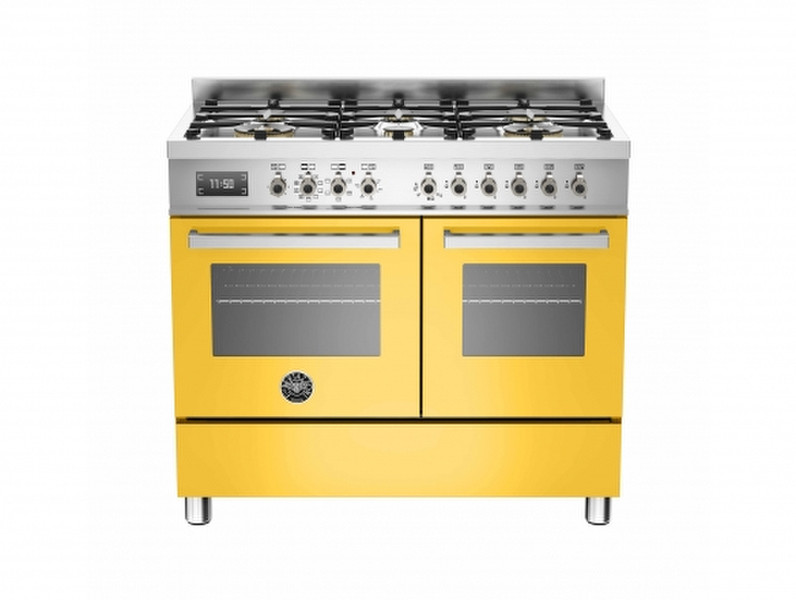 Bertazzoni PRO100 6 MFE D GI T Freistehend Gas hob A Edelstahl, Gelb Küchenherd