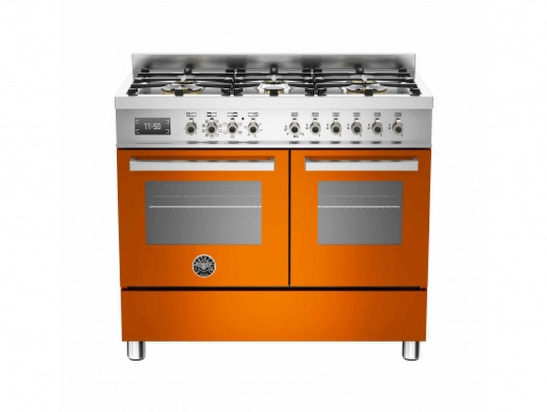 Bertazzoni PRO100 6 MFE D AR T Отдельностоящий Gas hob A Оранжевый, Нержавеющая сталь кухонная плита