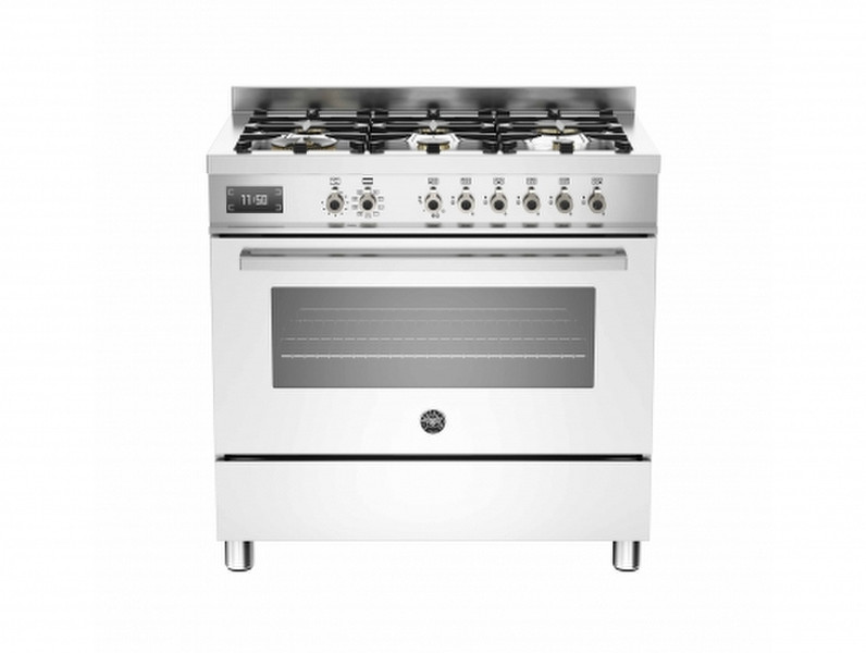 Bertazzoni PRO90 6 MFE S BI Freestanding Gas hob A Stainless steel,White cooker