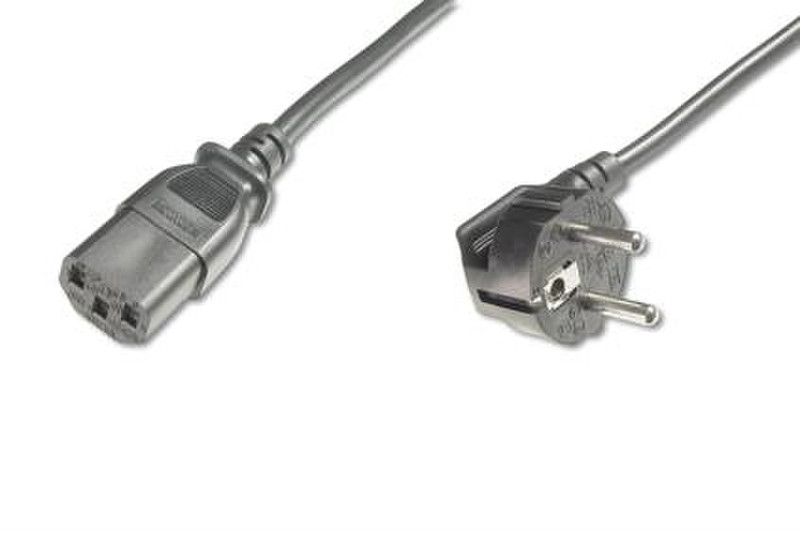 Ednet Schuko 90ø - C13, 1.8m 1.8m CEE7/7 Schuko C13 coupler Black power cable