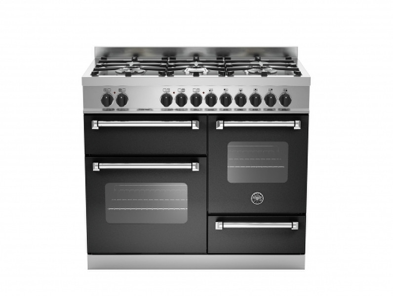 Bertazzoni MAS100 6 MFE T NE E Отдельностоящий Gas hob A Черный, Нержавеющая сталь кухонная плита