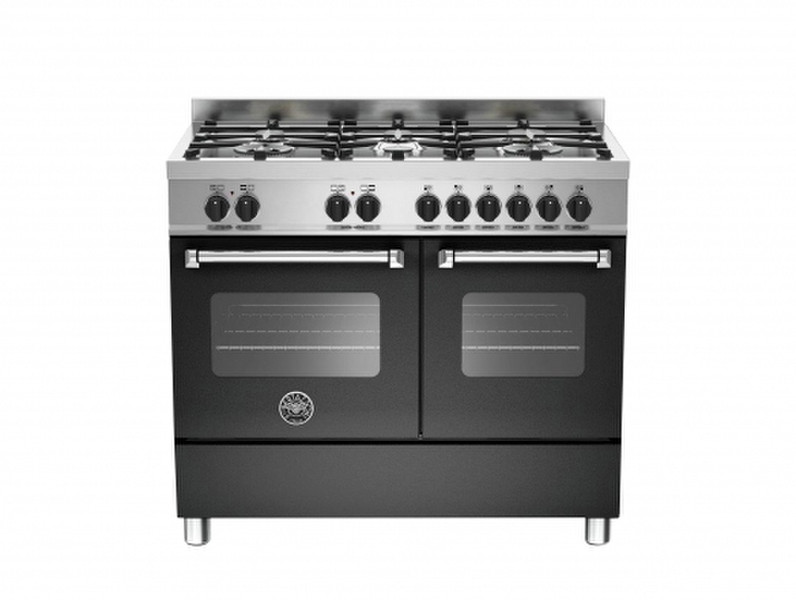 Bertazzoni MAS100 6 MFE D NE E Freistehend Gas hob A Schwarz, Edelstahl Küchenherd