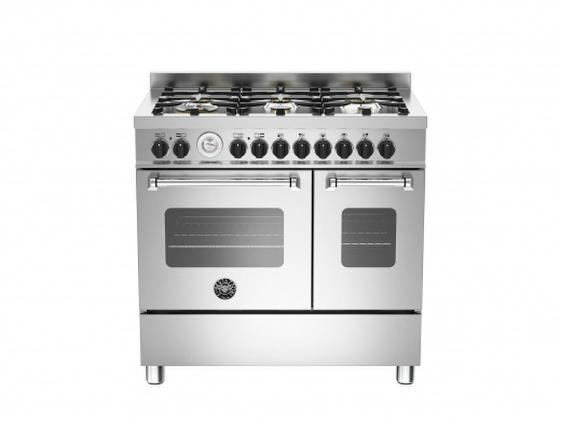 Bertazzoni MAS90 6 MFE D XT Freistehend Gas hob A+ Edelstahl Küchenherd