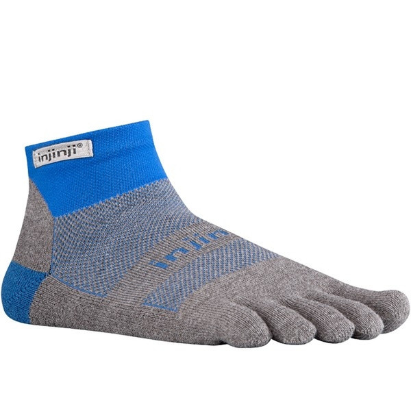 Injinji Run Midweight Mini-Crew Socks 3-Pack Mariner Blue S Blue,Grey S Toe socks