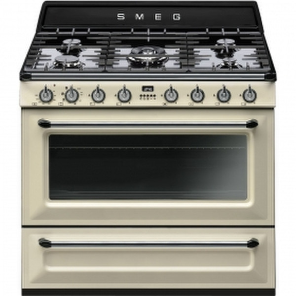 Smeg TR90CNL1 Freistehend Gas hob B Schwarz Küchenherd