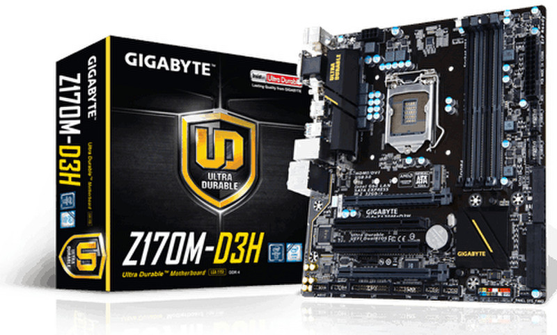 Gigabyte GA-Z170M-D3H Intel® Z170 Express Chipset LGA1151 Micro ATX motherboard