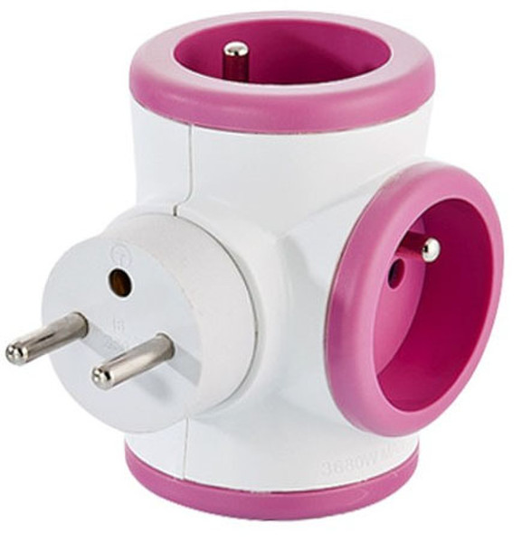 WATT&CO Triplite Тип E Тип E Розовый, Белый адаптер сетевой вилки