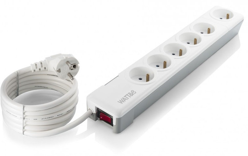 WATT&CO MPF6-B 6AC outlet(s) 230V 1.7m White surge protector