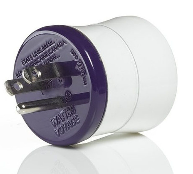 WATT&CO ADF-5B Тип B Тип E Фиолетовый, Белый адаптер сетевой вилки