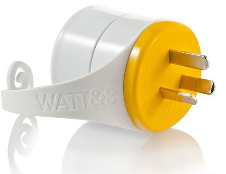 WATT&CO ADF-16 Тип I (AU) Тип E Белый, Желтый адаптер сетевой вилки
