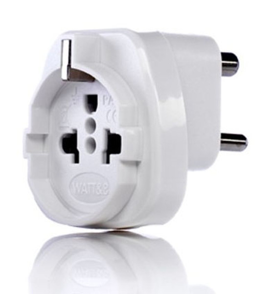 WATT&CO WASGF-10B Type D (UK) Universal White power plug adapter