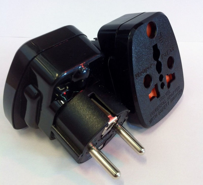 WATT&CO WASL-9BT Type F (Schuko) Universal Black power plug adapter