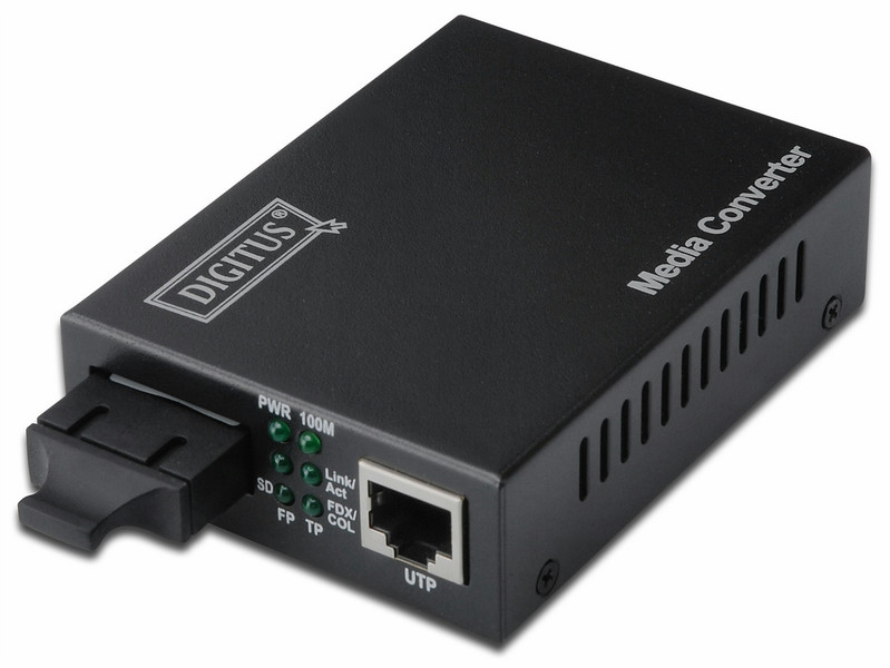 ASSMANN Electronic DN-82021-1_120 100Mbit/s 1310nm Single-mode Black network media converter