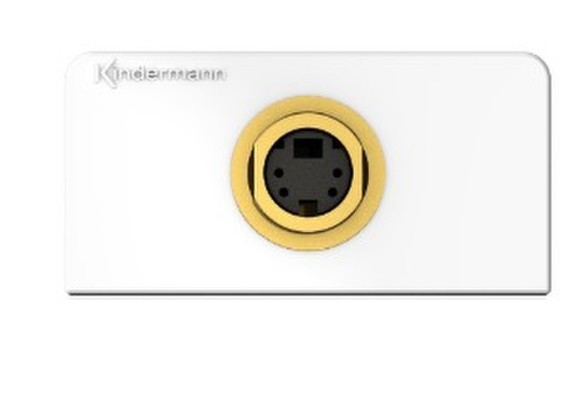 Kindermann 7456000504 S-Video Black,Gold,Grey,White socket-outlet