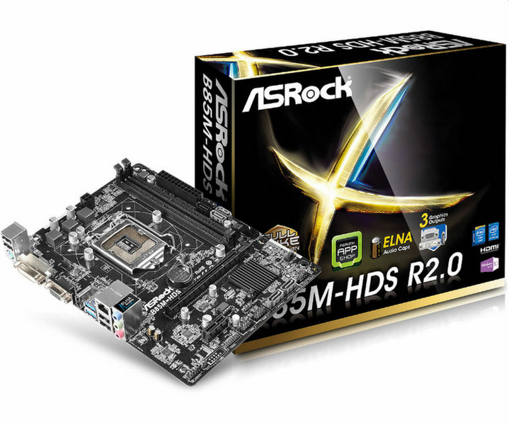 Asrock B85M-HDS R2.0 Intel B85 Socket H3 (LGA 1150) Micro ATX motherboard