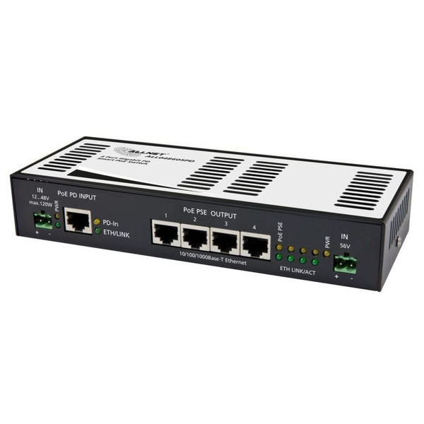 ALLNET ALL048605PD Unmanaged L2 Gigabit Ethernet (10/100/1000) Power over Ethernet (PoE) Black,Silver network switch