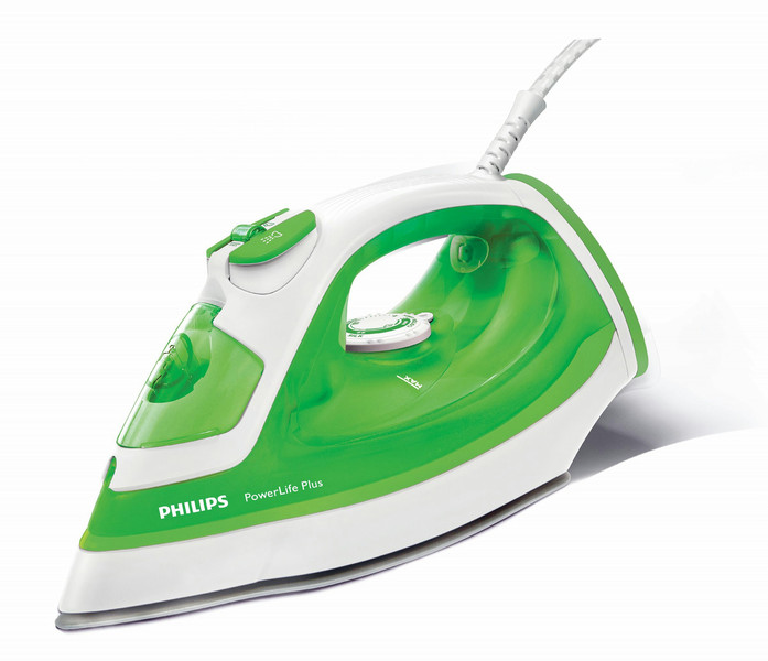 Philips PowerLife Plus GC2980/70 Steam iron SteamGlide soleplate 2200W Green,White iron