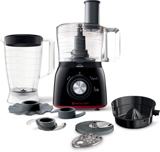 Philips Viva Collection HR7632/90 650W 1.3L Black,Red food processor