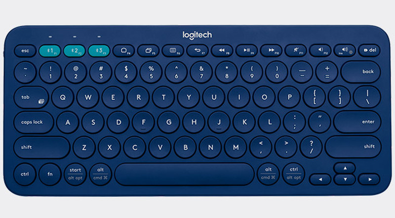 Logitech K380 Bluetooth Italienisch Blau Tastatur für Mobilgeräte
